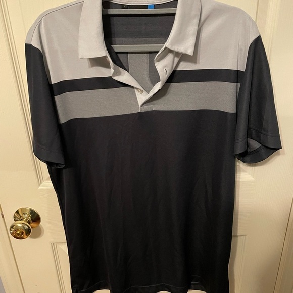 I Lindeberg Kade TX Jacquard Black and Gray Polo Shirt - Picture 5 of 9